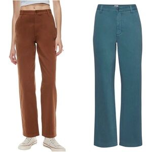 Aritzia Sunday Best Jaden High Rise Chino Straight Leg Pants Blue Sz 8